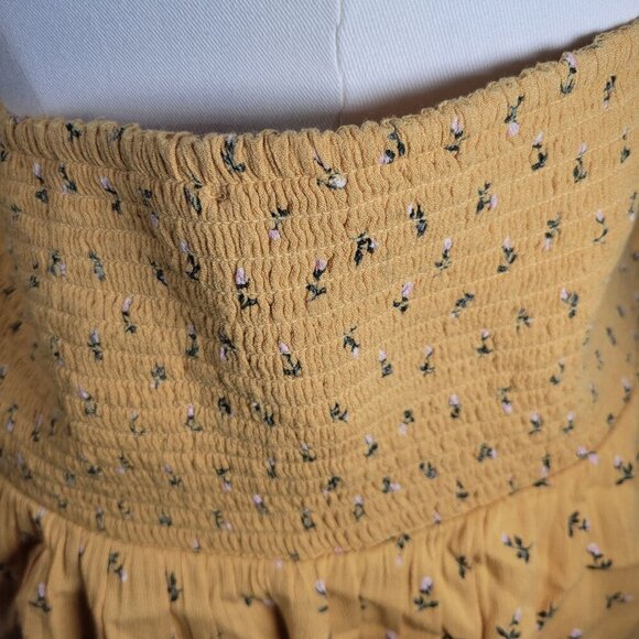 American Eagle Outfitters Women Backless Yellow Ditzy Floral Halter Size XL - Picture 6 of 12